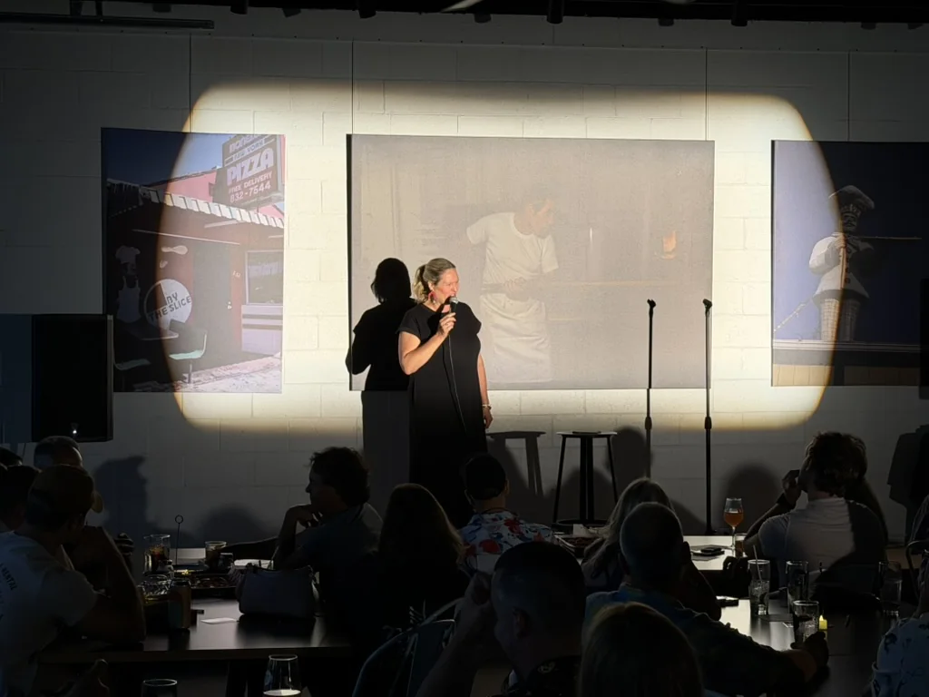 Pam Krugman hosting the sold-out show at HOMES Campus